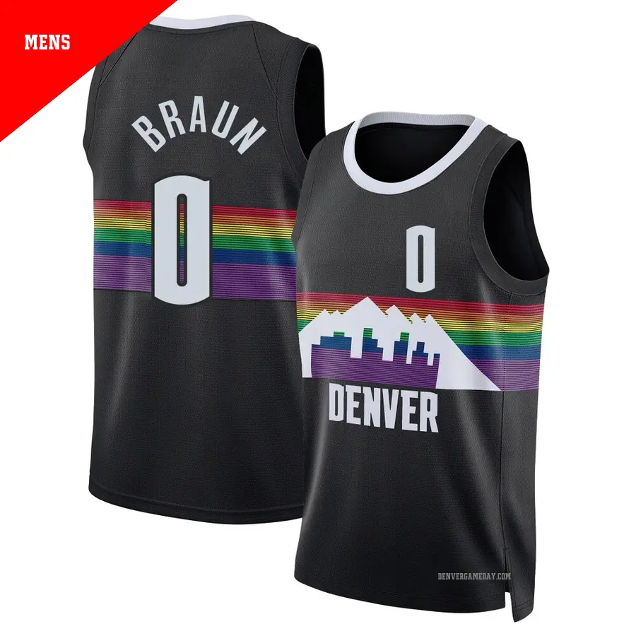 ＃0 Men's Christian Braun Denver Nuggets 2025/26 Swingman Black City Edition Jersey