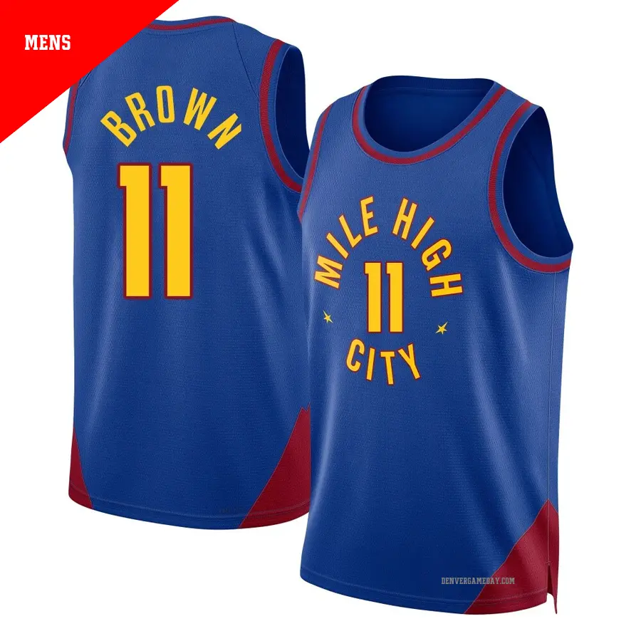 ＃11 Men's Bruce Brown Denver Nuggets 2024/25 Swingman Blue Statement Edition Jersey