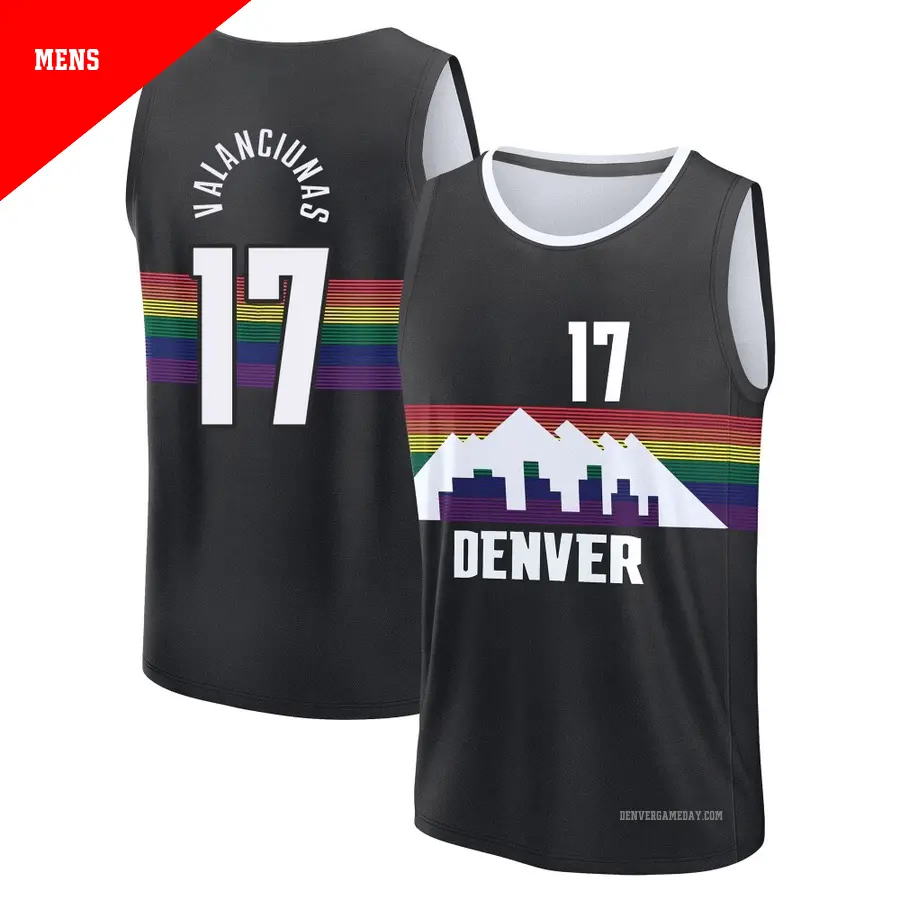 ＃17 Men's Jonas Valanciunas Denver Nuggets 2025/26 Fast Break Black City Edition Jersey