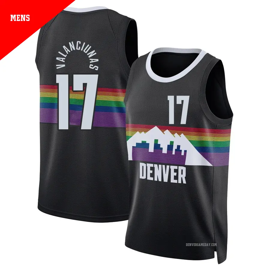 ＃17 Men's Jonas Valanciunas Denver Nuggets 2025/26 Swingman Black City Edition Jersey
