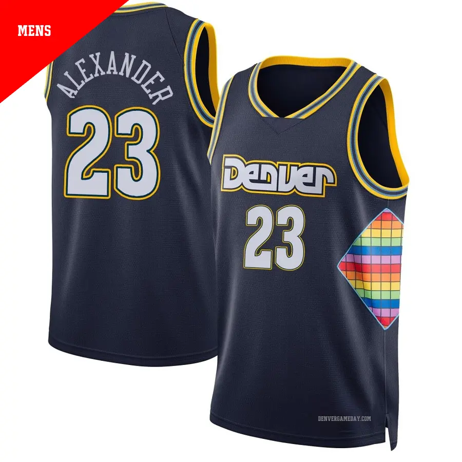 ＃23 Men's Trey Alexander Denver Nuggets 2021/22 Swingman Navy City Edition Jersey