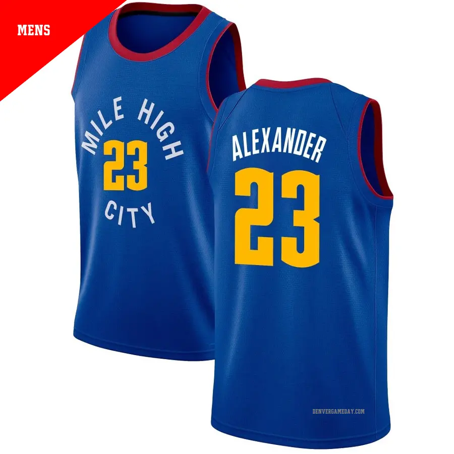 ＃23 Men's Trey Alexander Denver Nuggets Blue Swingman JerseyStatement Edition