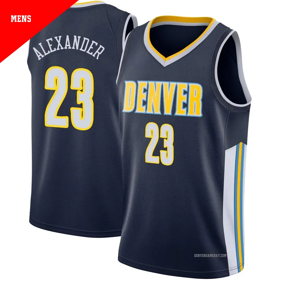 ＃23 Men's Trey Alexander Denver Nuggets Navy Swingman JerseyIcon Edition
