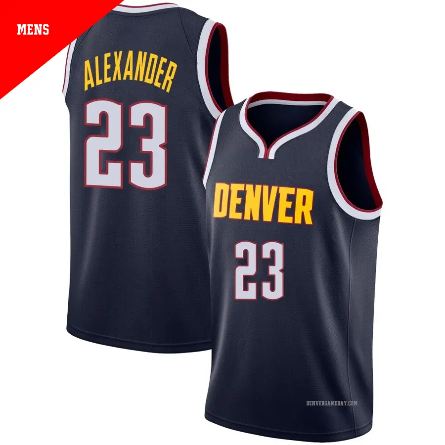 ＃23 Men's Trey Alexander Denver Nuggets Navy Swingman JerseyIcon Edition