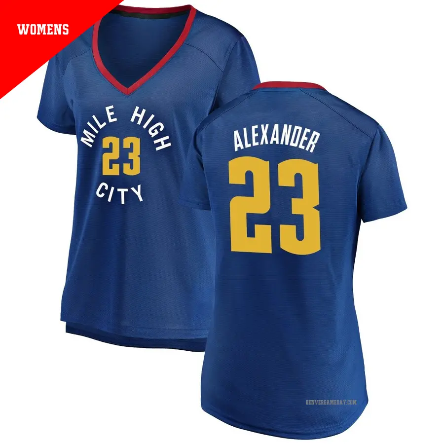 ＃23 Women's Trey Alexander Denver Nuggets 2018/19 Fast Break Blue JerseyStatement Edition