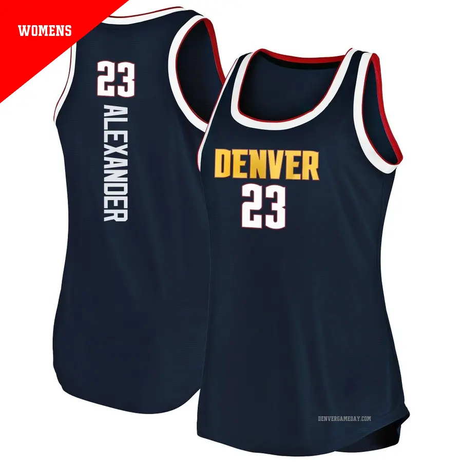 ＃23 Women's Trey Alexander Denver Nuggets 2019/20 Fast Break Navy Tank JerseyIcon Edition