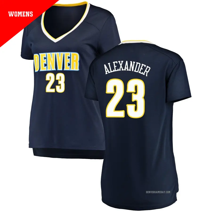 ＃23 Women's Trey Alexander Denver Nuggets Navy Fast Break JerseyIcon Edition