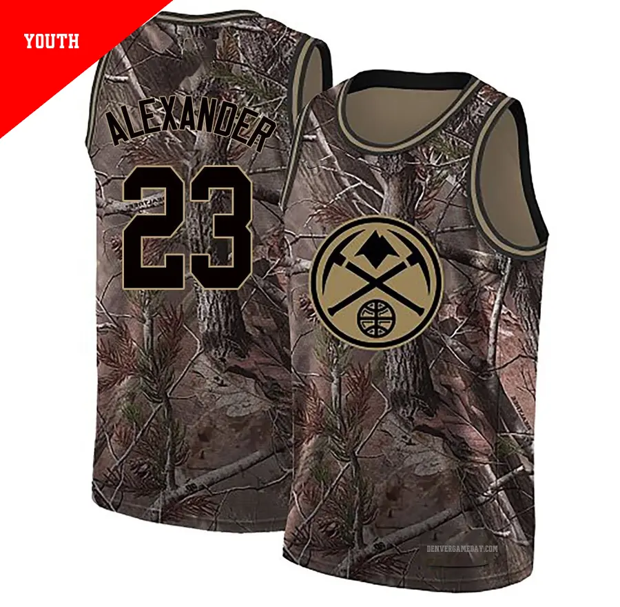 ＃23 Youth Trey Alexander Denver Nuggets Camo Swingman Realtree Collection Jersey