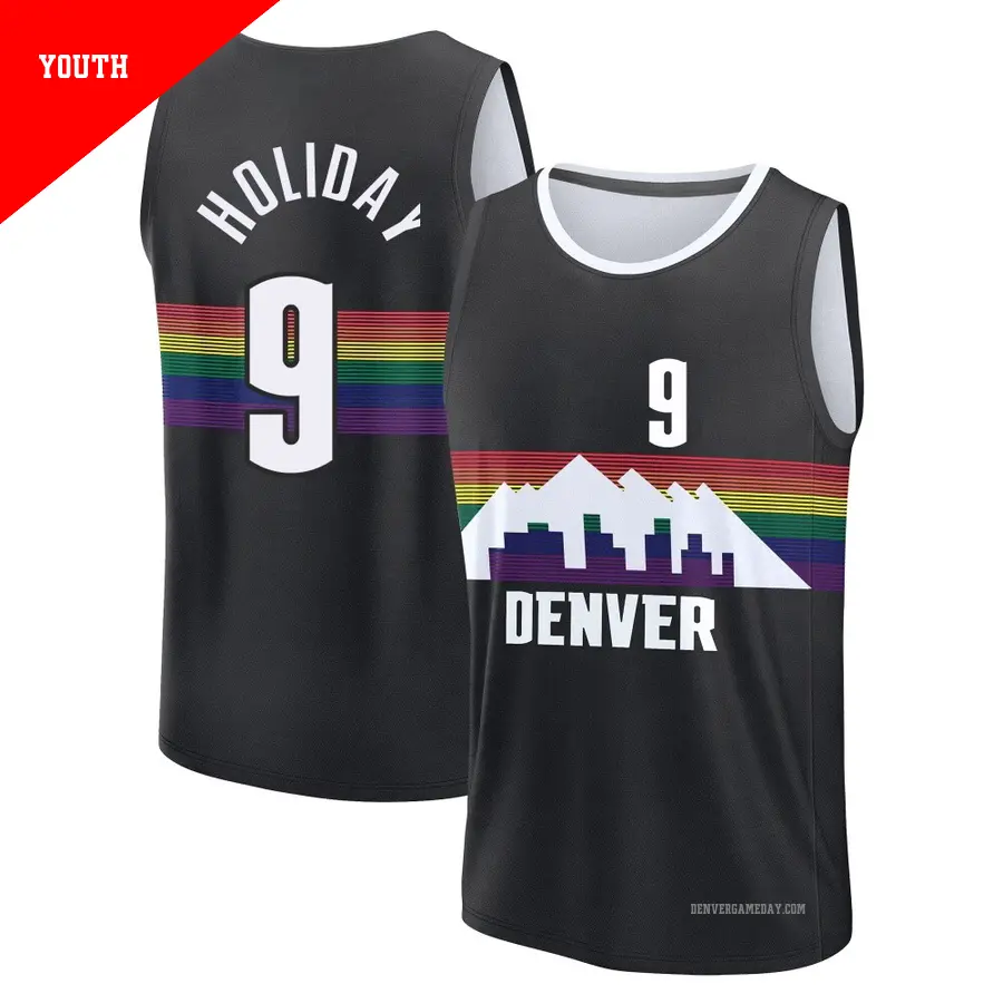 ＃9 Youth Justin Holiday Denver Nuggets 2025/26 Fast Break Black City Edition Jersey