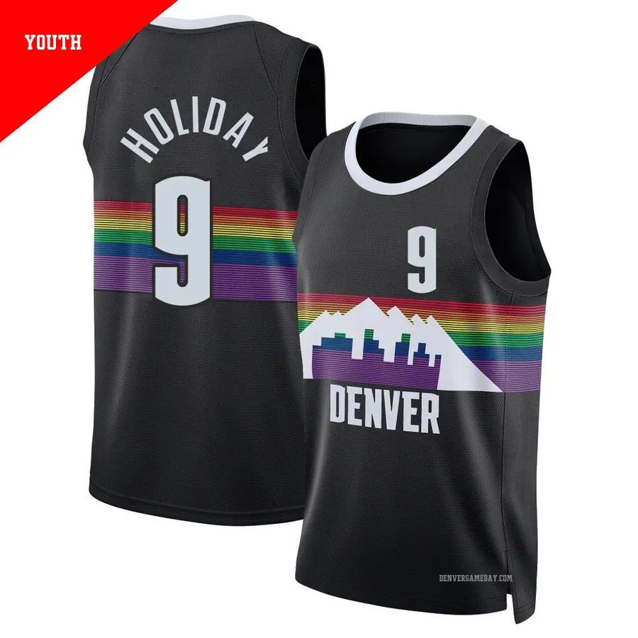 ＃9 Youth Justin Holiday Denver Nuggets 2025/26 Swingman Black City Edition Jersey